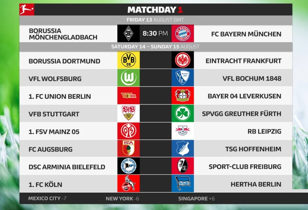  德甲联盟公布新赛季赛程首轮拜仁遇强敌  